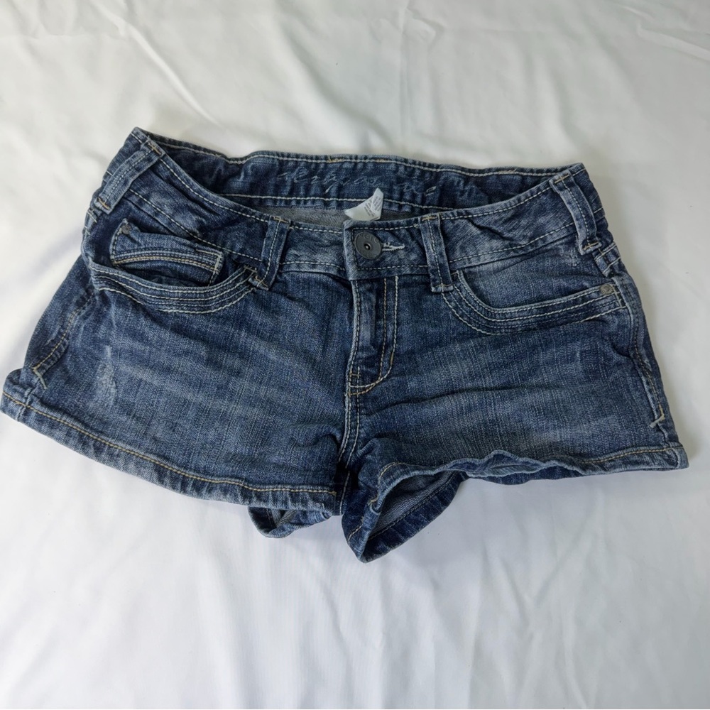 Aeropostale Vintage Micro Shorts Denim Distressed Low Rise Jean Festival 5/6